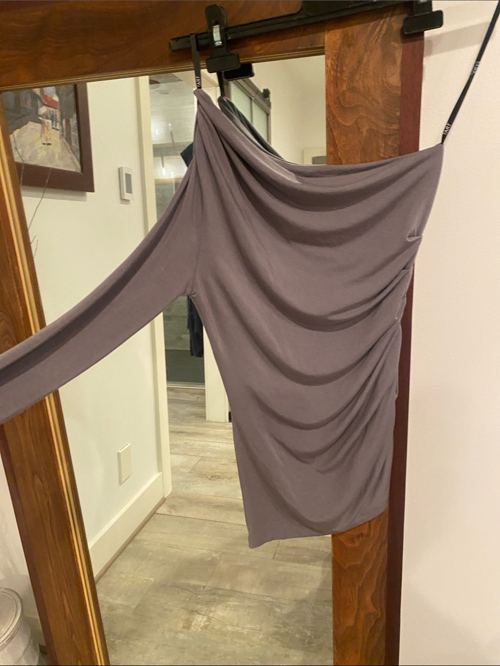 Tart One-Shoulder Draped Top in Lavender-Gray